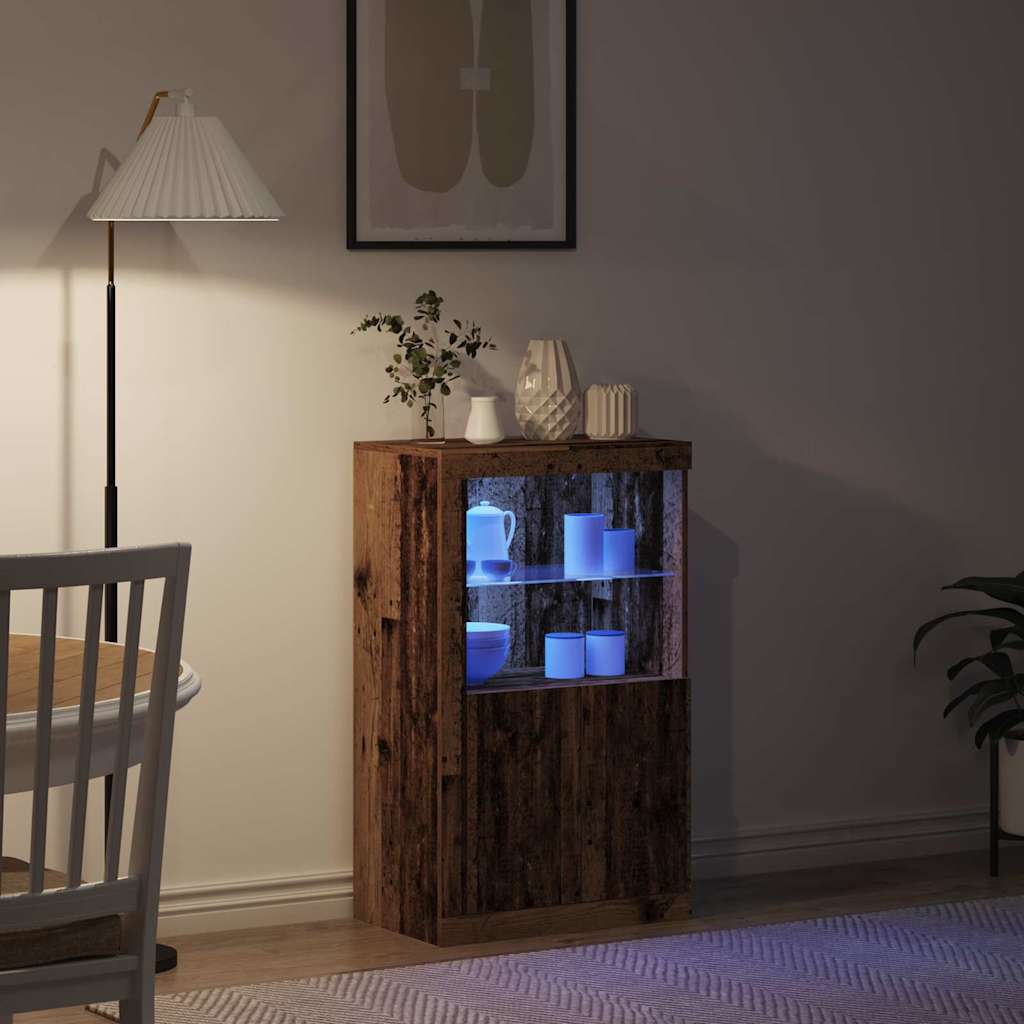 LED-Sideboard 60,5 x 37 x 100 cm Holzwerkstoff Altholz