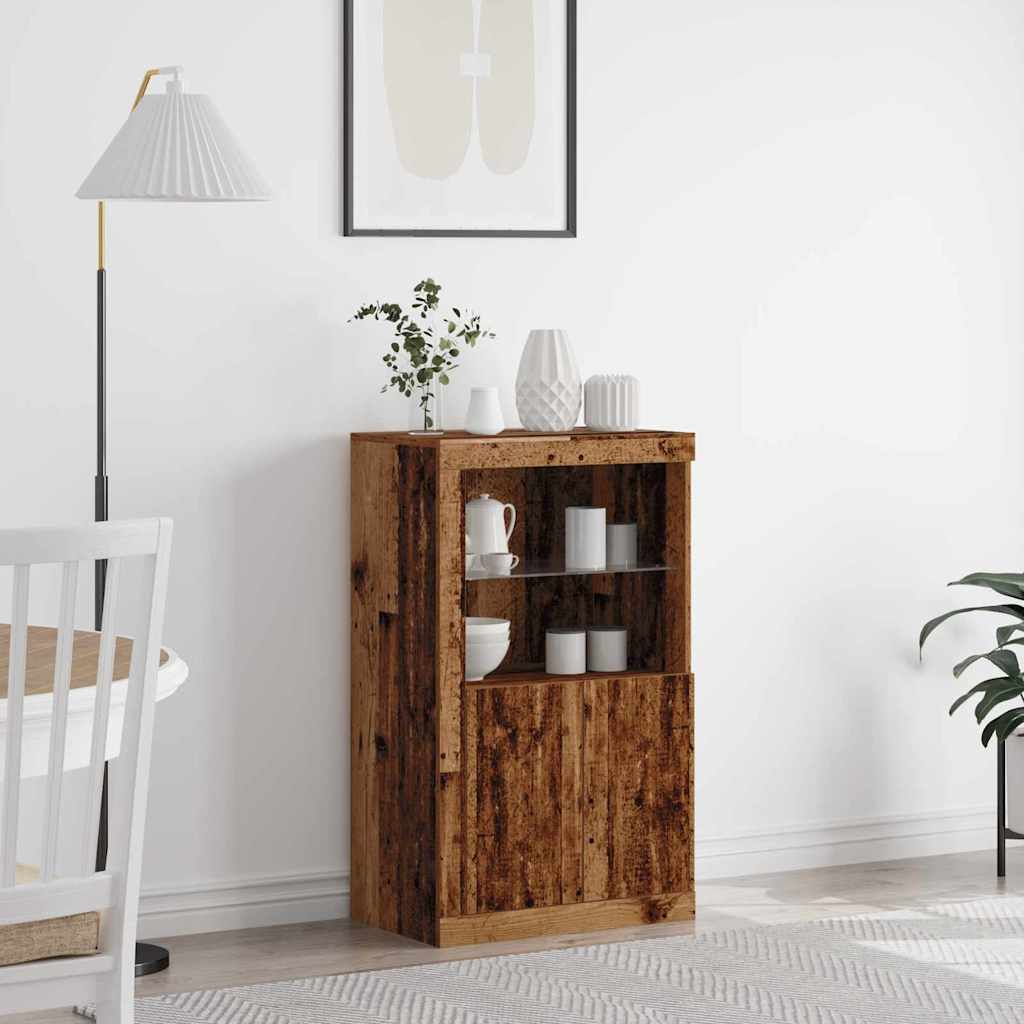 LED-Sideboard 60,5 x 37 x 100 cm Holzwerkstoff Altholz