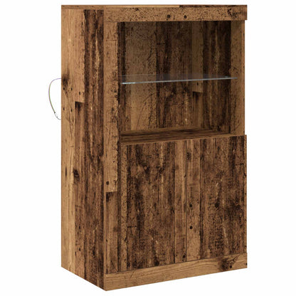LED-Sideboard 60,5 x 37 x 100 cm Holzwerkstoff Altholz