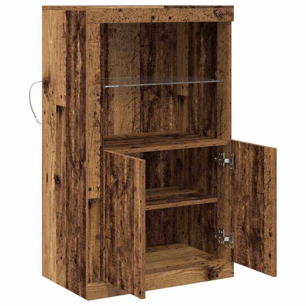 LED-Sideboard 60,5 x 37 x 100 cm Holzwerkstoff Altholz