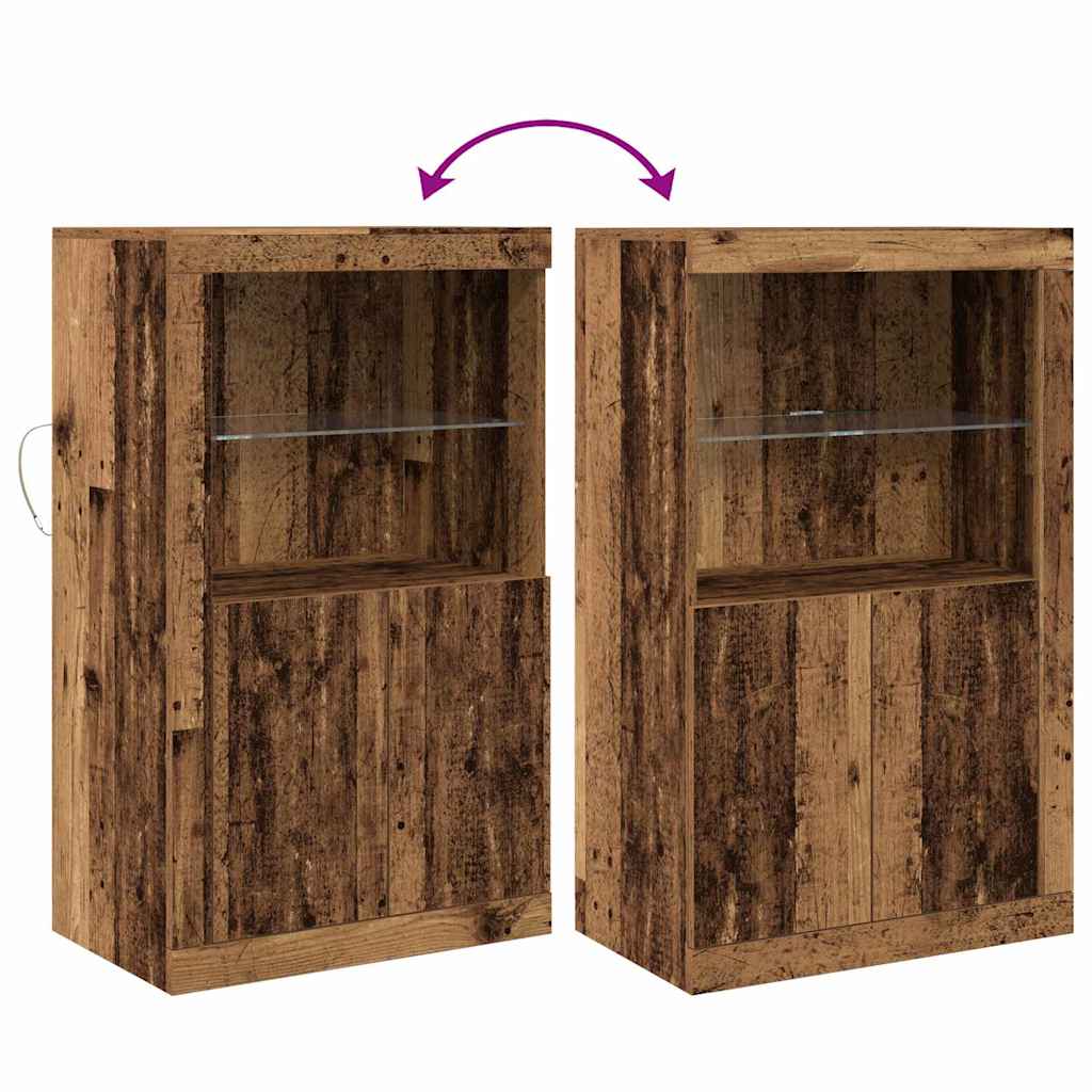 LED-Sideboard 60,5 x 37 x 100 cm Holzwerkstoff Altholz