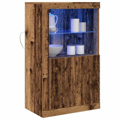 LED-Sideboard 60,5 x 37 x 100 cm Holzwerkstoff Altholz
