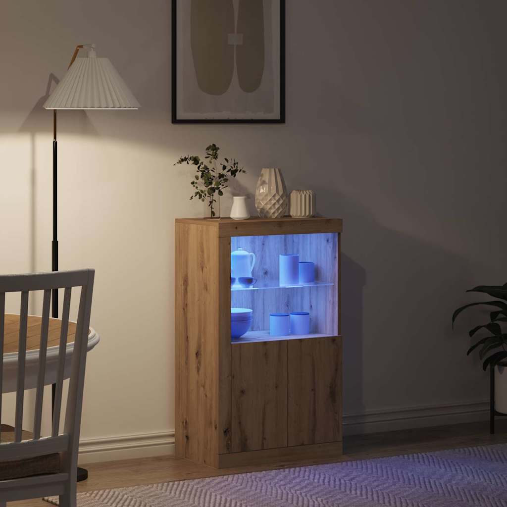 LED-Sideboard 60,5 x 37 x 100 cm Holzwerkstoff Artisan-Eiche