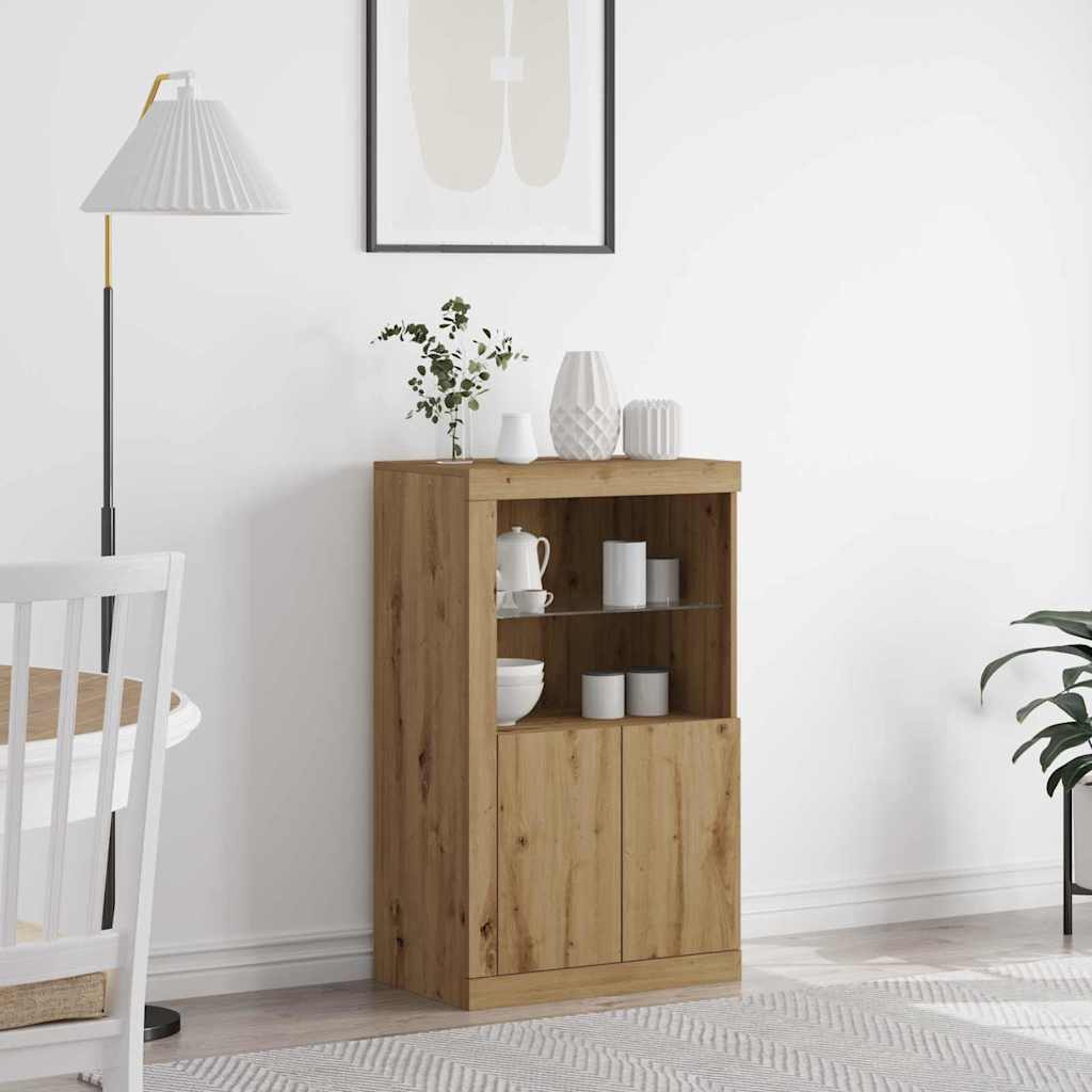 LED-Sideboard 60,5 x 37 x 100 cm Holzwerkstoff Artisan-Eiche