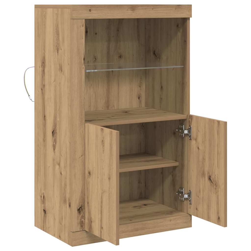 LED-Sideboard 60,5 x 37 x 100 cm Holzwerkstoff Artisan-Eiche