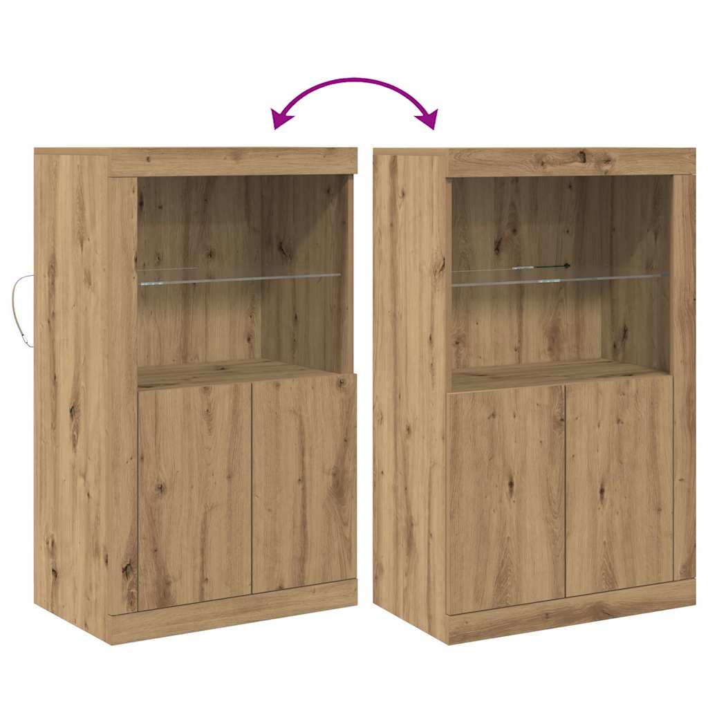 LED-Sideboard 60,5 x 37 x 100 cm Holzwerkstoff Artisan-Eiche