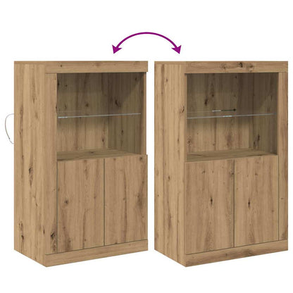 LED-Sideboard 60,5 x 37 x 100 cm Holzwerkstoff Artisan-Eiche