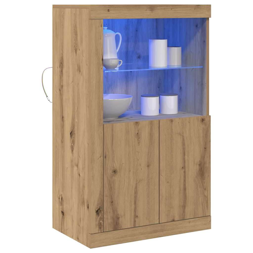 LED-Sideboard 60,5 x 37 x 100 cm Holzwerkstoff Artisan-Eiche