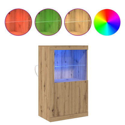 LED-Sideboard 60,5 x 37 x 100 cm Holzwerkstoff Artisan-Eiche