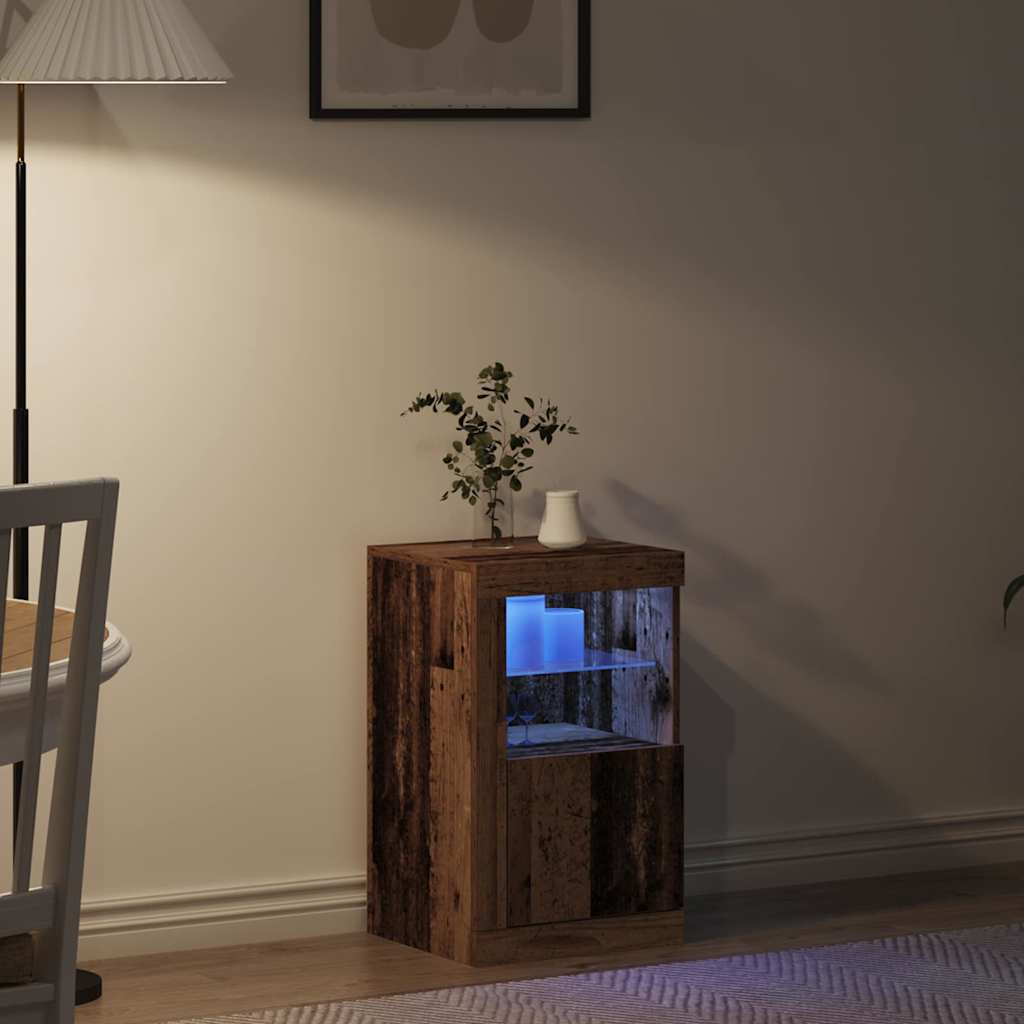 LED-Sideboard 41 x 37 x 67 cm Holzwerkstoff Altholz