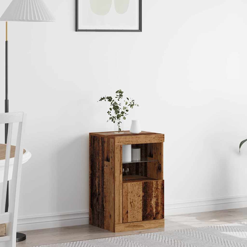 LED-Sideboard 41 x 37 x 67 cm Holzwerkstoff Altholz