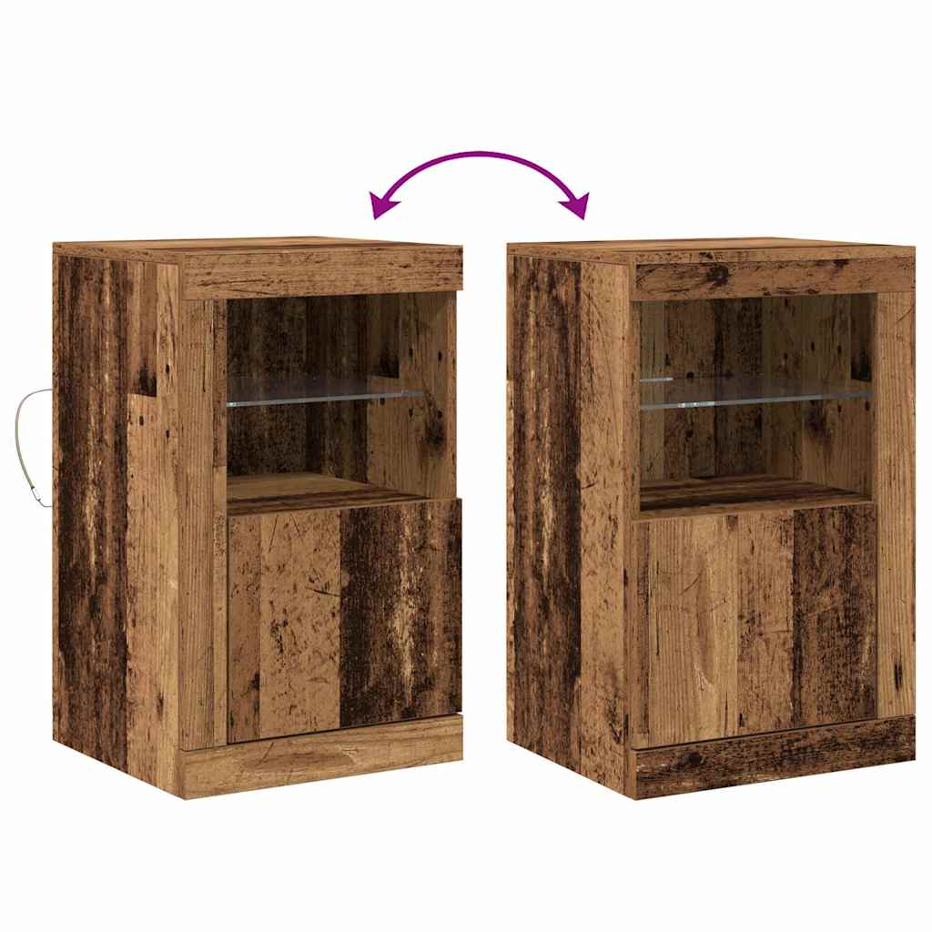LED-Sideboard 41 x 37 x 67 cm Holzwerkstoff Altholz