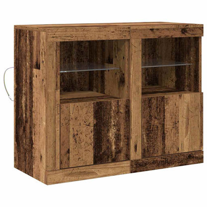 LED-Sideboard 2 stk. 41 x 37 x 67 cm Holzwerkstoff Altholz
