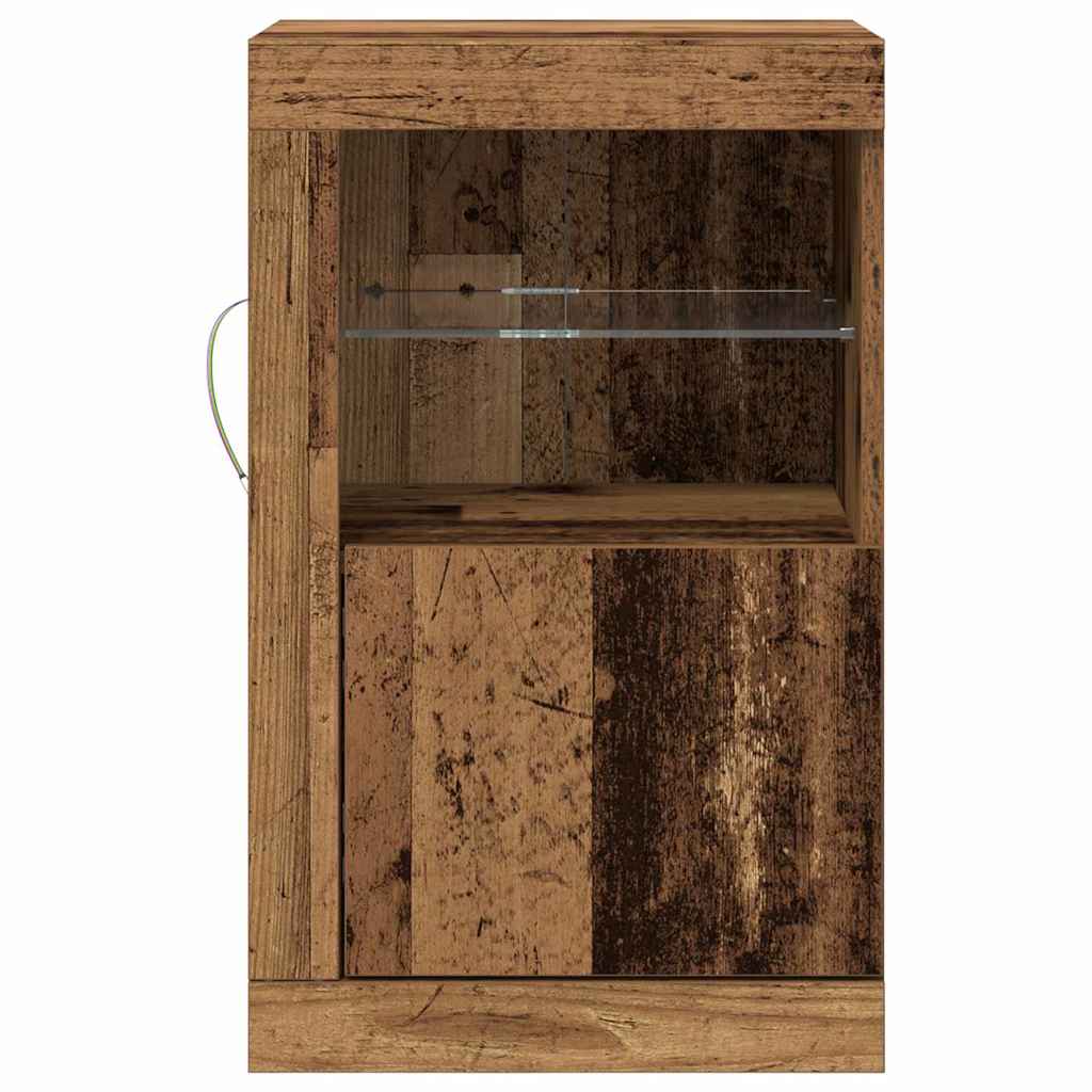 LED-Sideboard 2 stk. 41 x 37 x 67 cm Holzwerkstoff Altholz