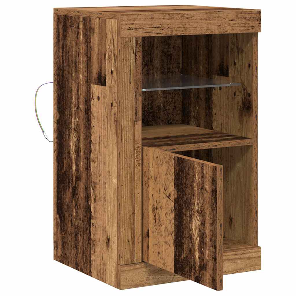 LED-Sideboard 2 stk. 41 x 37 x 67 cm Holzwerkstoff Altholz