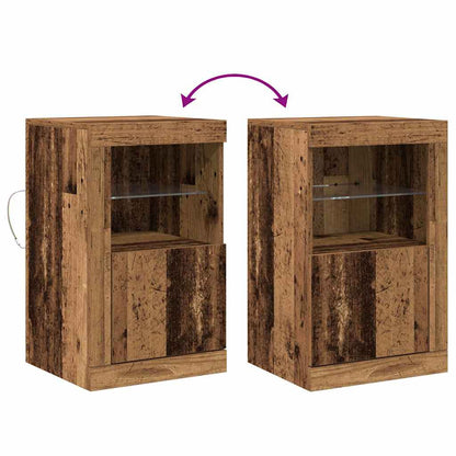LED-Sideboard 2 stk. 41 x 37 x 67 cm Holzwerkstoff Altholz
