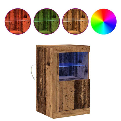 LED-Sideboard 2 stk. 41 x 37 x 67 cm Holzwerkstoff Altholz