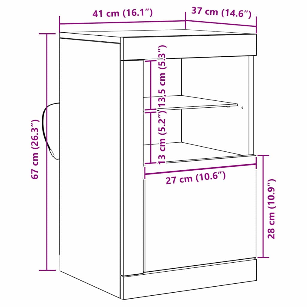 LED-Sideboard 2 stk. 41 x 37 x 67 cm Holzwerkstoff