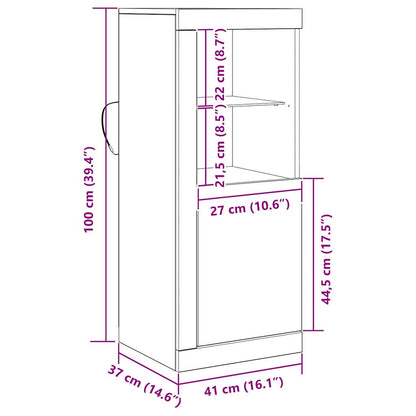 LED-Sideboard Braun 41 x 37 x 100 cm Holzwerkstoff