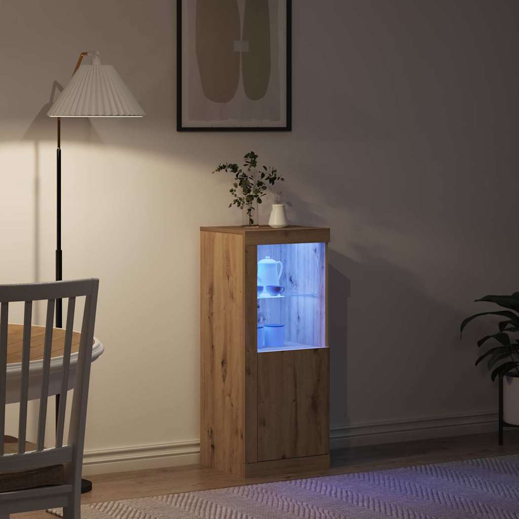 LED-Sideboard Braun 41 x 37 x 100 cm Holzwerkstoff