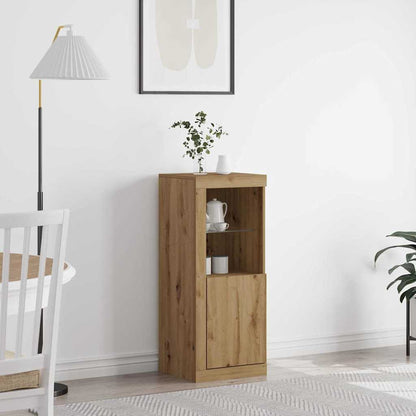 LED-Sideboard Braun 41 x 37 x 100 cm Holzwerkstoff