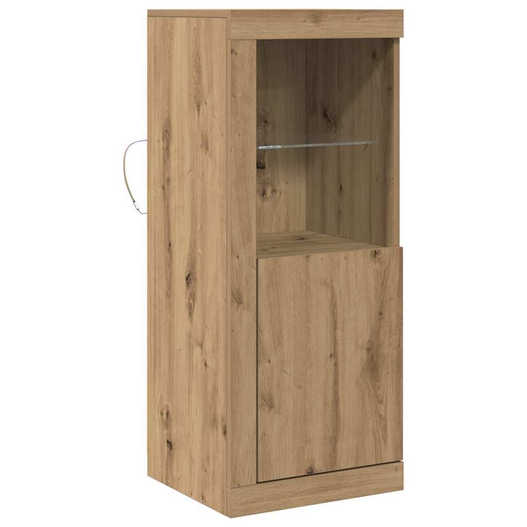 LED-Sideboard Braun 41 x 37 x 100 cm Holzwerkstoff