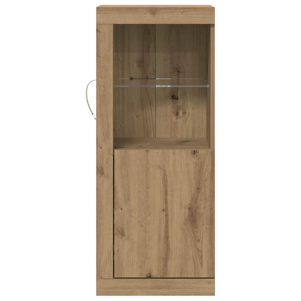 LED-Sideboard Braun 41 x 37 x 100 cm Holzwerkstoff