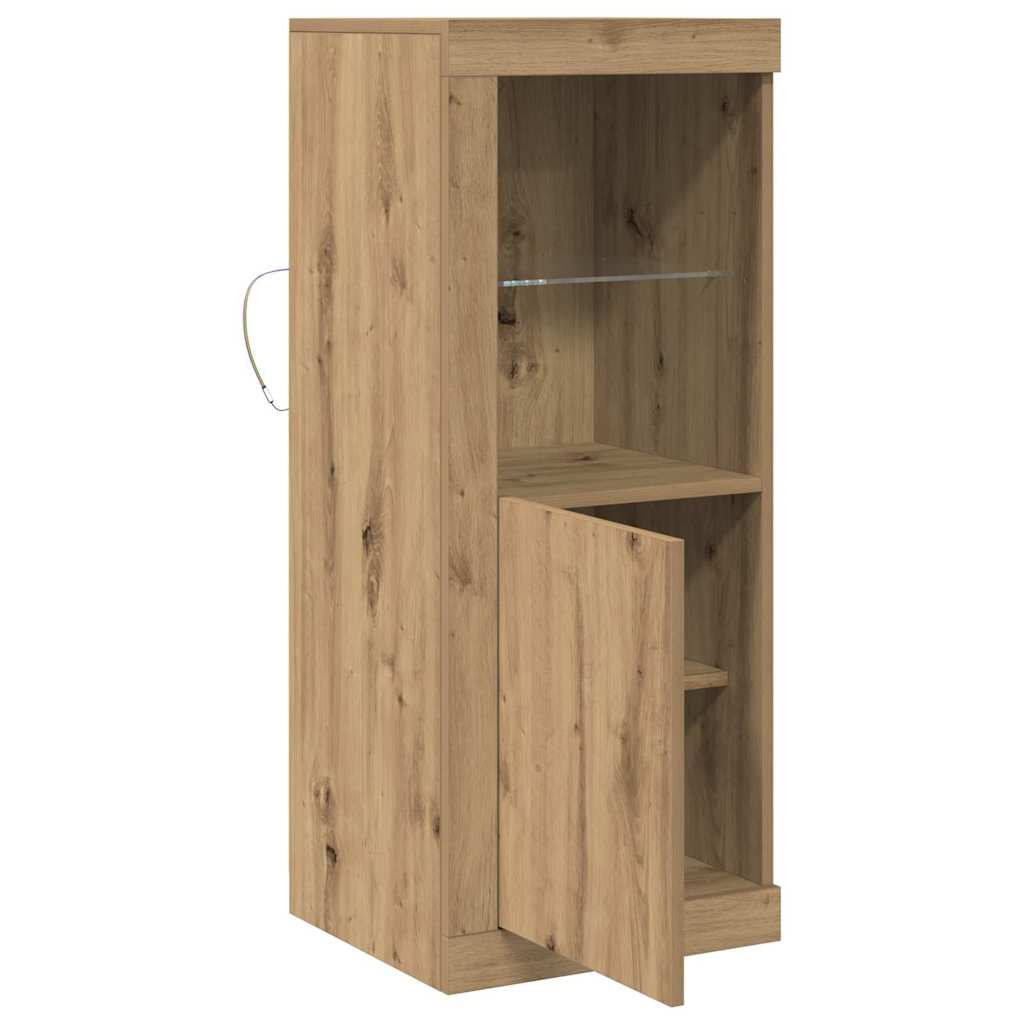 LED-Sideboard Braun 41 x 37 x 100 cm Holzwerkstoff