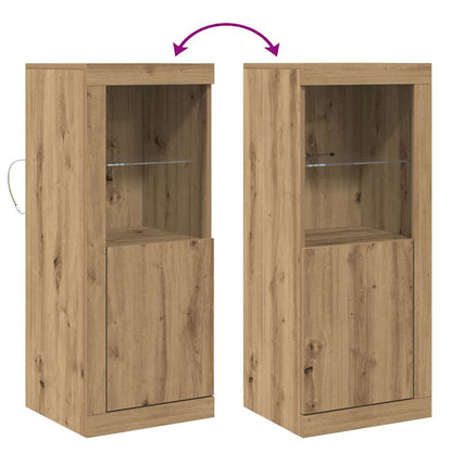 LED-Sideboard Braun 41 x 37 x 100 cm Holzwerkstoff