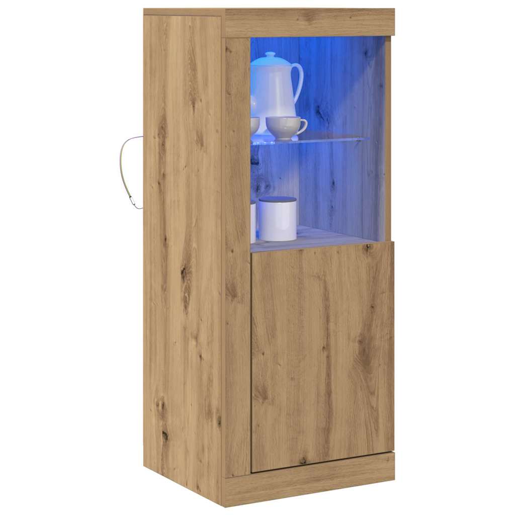 LED-Sideboard Braun 41 x 37 x 100 cm Holzwerkstoff