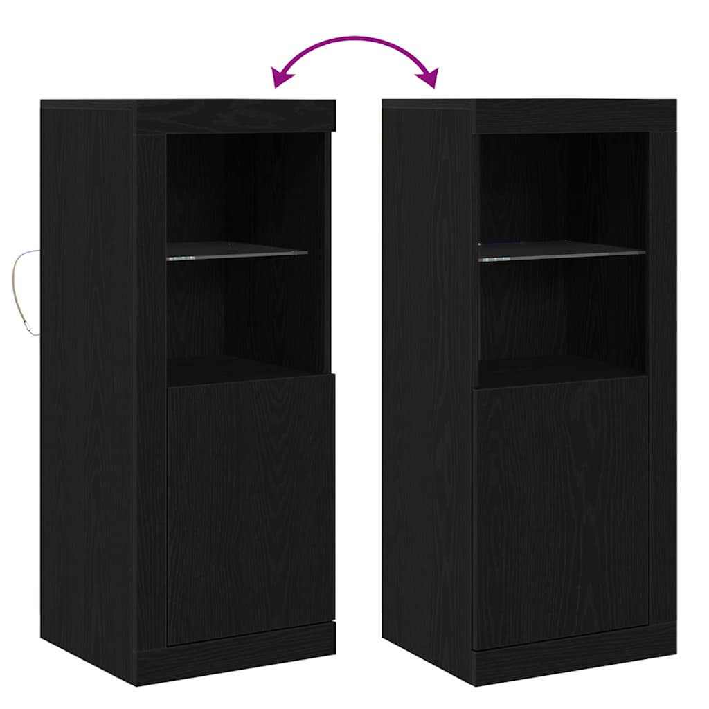 LED-Sideboard Schwarz 41 x 37 x 100 cm Holzwerkstoff
