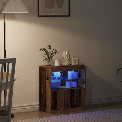 LED-Sideboard Braun 60,5 x 37 x 67 cm Holzwerkstoff