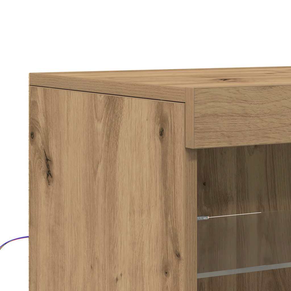LED-Sideboard Braun 60,5 x 37 x 67 cm Holzwerkstoff