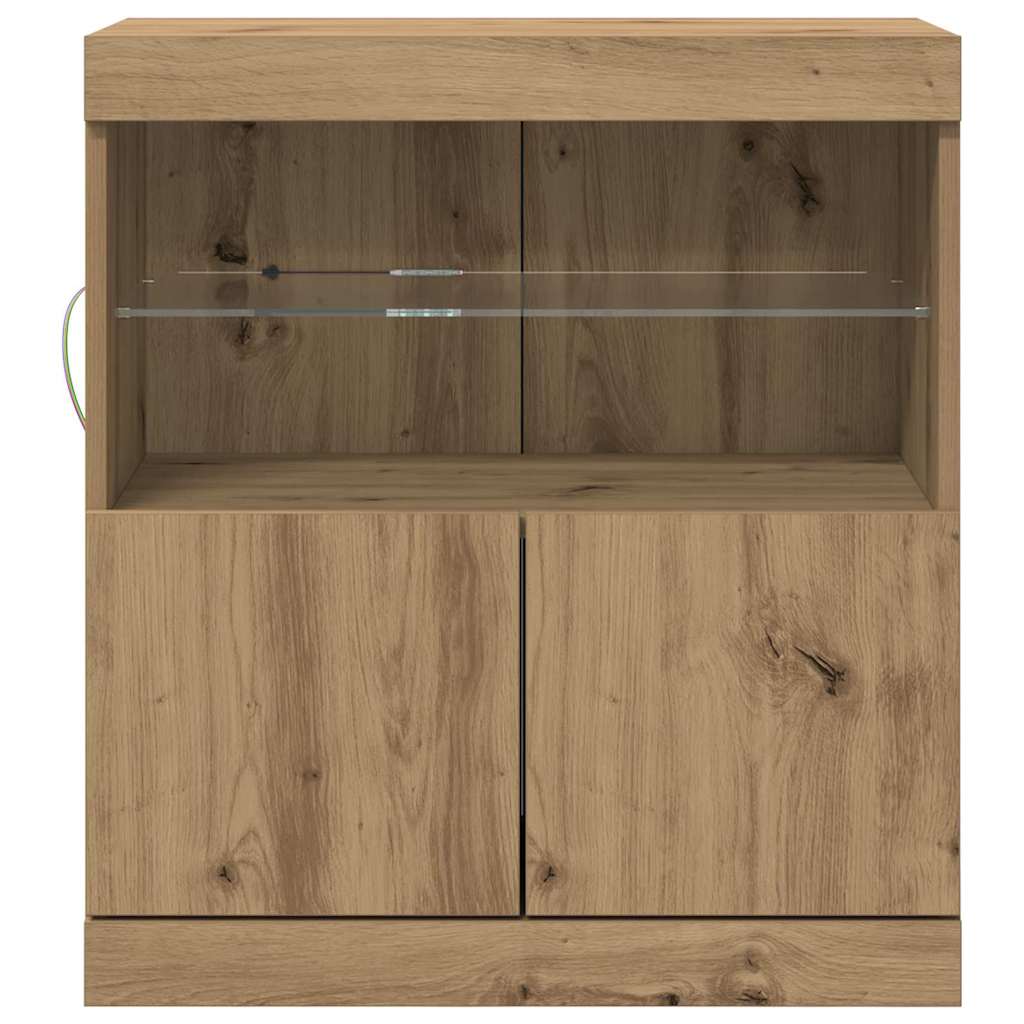 LED-Sideboard Braun 60,5 x 37 x 67 cm Holzwerkstoff