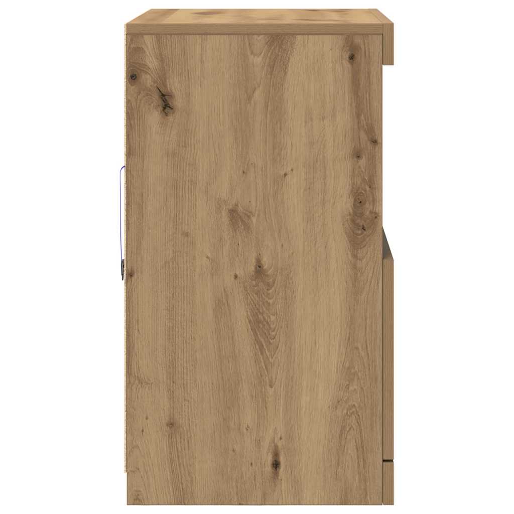 LED-Sideboard Braun 60,5 x 37 x 67 cm Holzwerkstoff