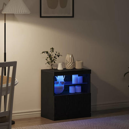 LED-Sideboard Schwarz 60,5 x 37 x 67 cm Holzwerkstoff
