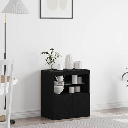 LED-Sideboard Schwarz 60,5 x 37 x 67 cm Holzwerkstoff
