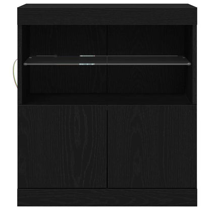 LED-Sideboard Schwarz 60,5 x 37 x 67 cm Holzwerkstoff