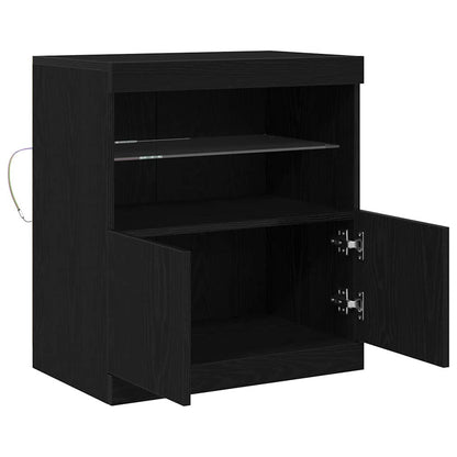 LED-Sideboard Schwarz 60,5 x 37 x 67 cm Holzwerkstoff