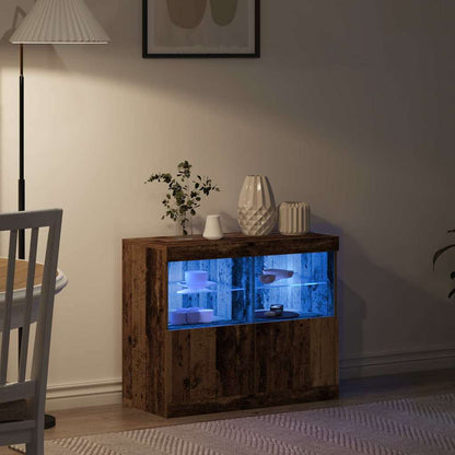 LED-Sideboard Braun 81 x 37 x 66,5 cm Holzwerkstoff