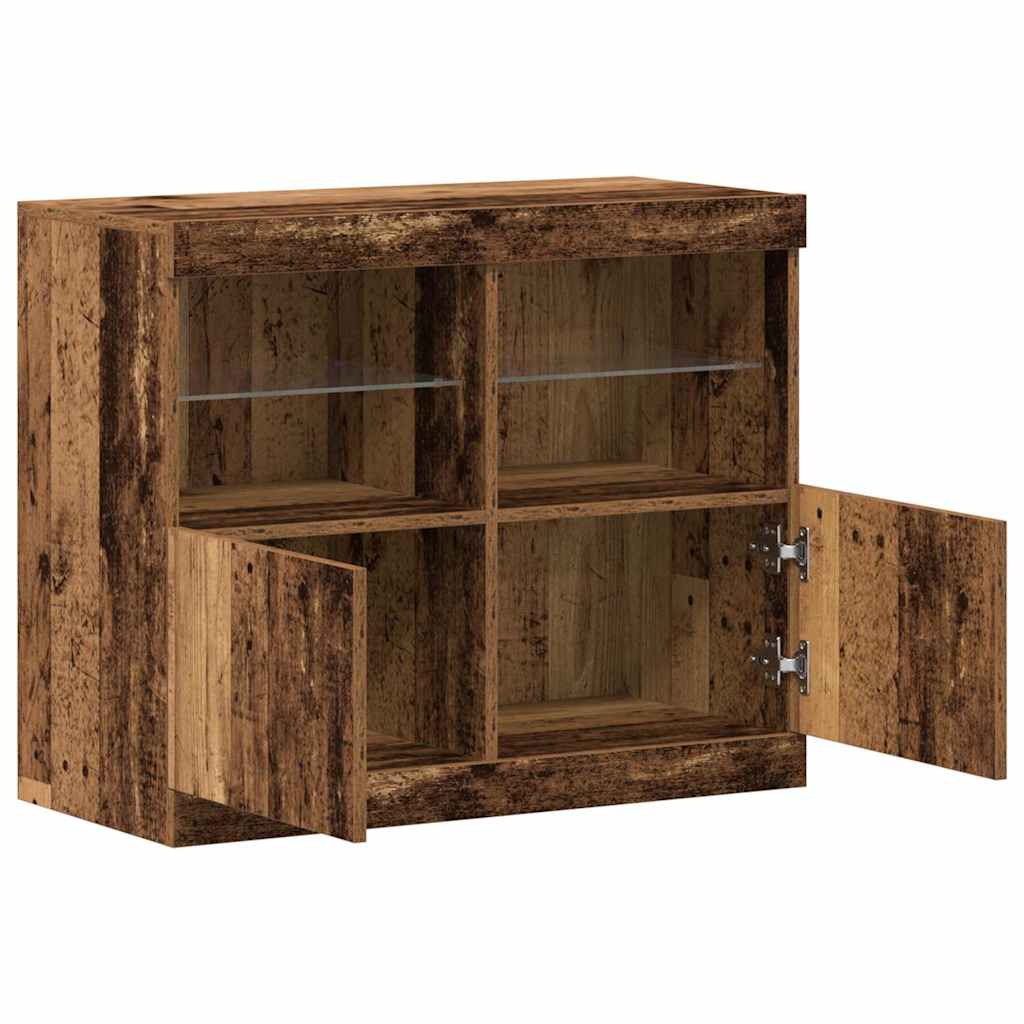 LED-Sideboard Braun 81 x 37 x 66,5 cm Holzwerkstoff