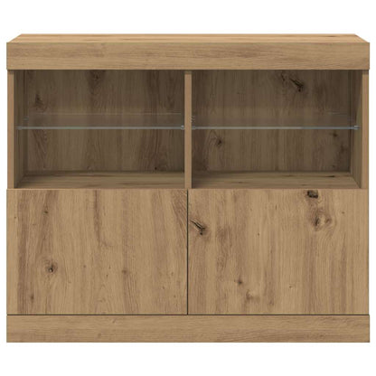 LED-Sideboard Braun 81 x 37 x 66,5 cm Holzwerkstoff