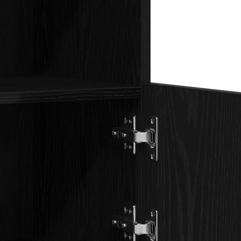 LED-Sideboard Schwarz 81 x 37 x 66,5 cm Holzwerkstoff