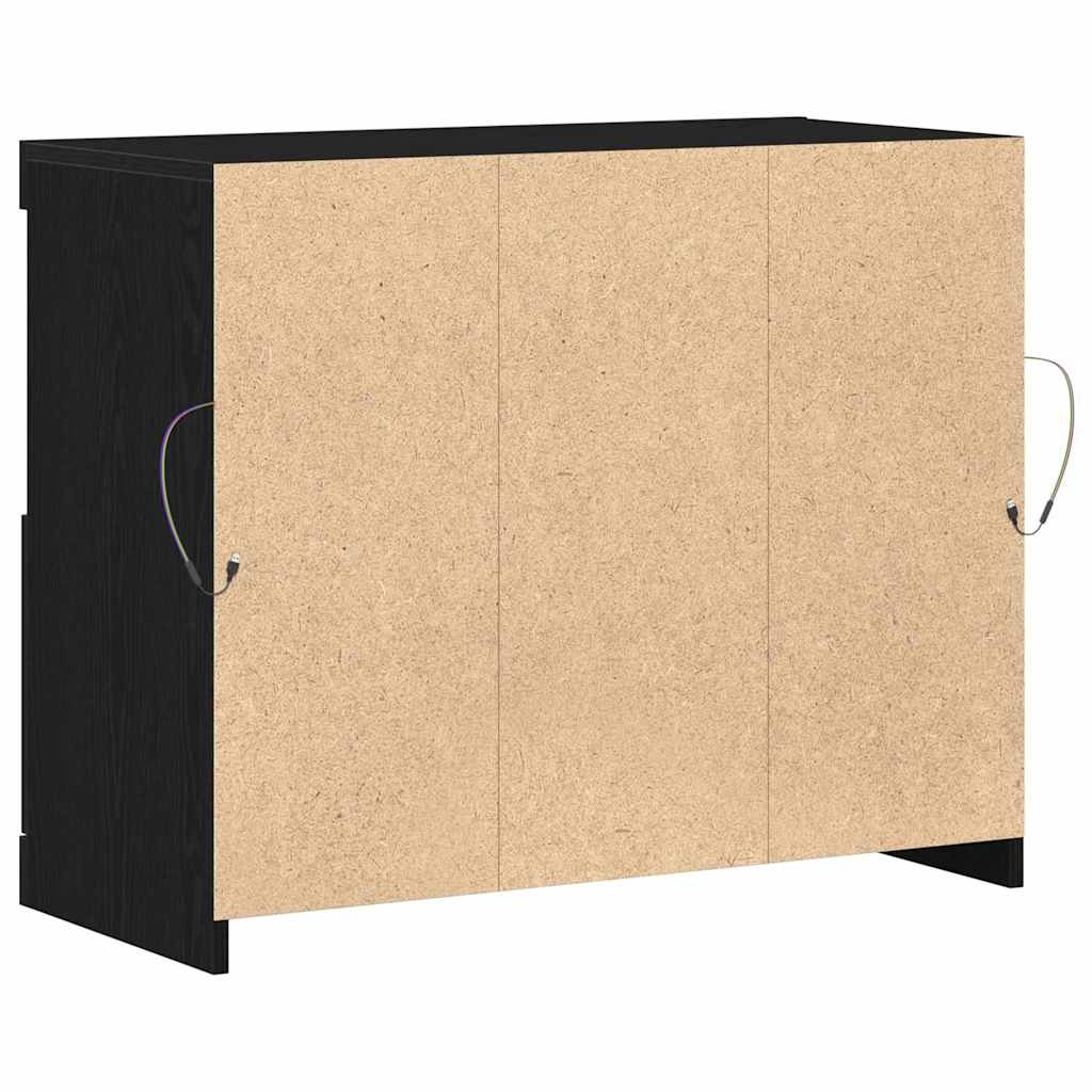 LED-Sideboard Schwarz 81 x 37 x 66,5 cm Holzwerkstoff