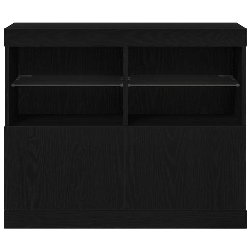 LED-Sideboard Schwarz 81 x 37 x 66,5 cm Holzwerkstoff