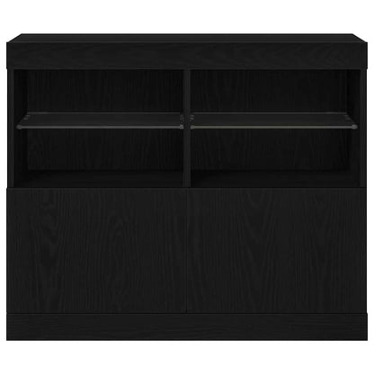 LED-Sideboard Schwarz 81 x 37 x 66,5 cm Holzwerkstoff