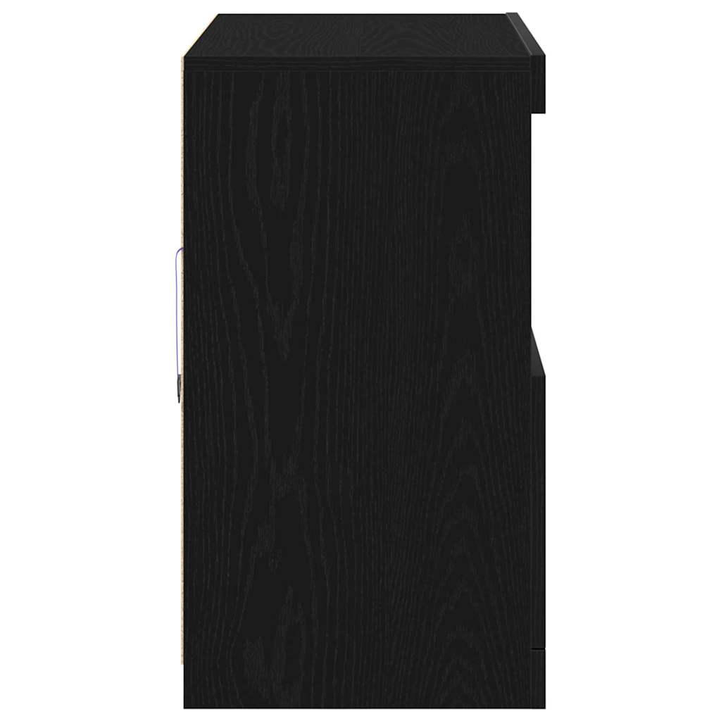 LED-Sideboard Schwarz 81 x 37 x 66,5 cm Holzwerkstoff
