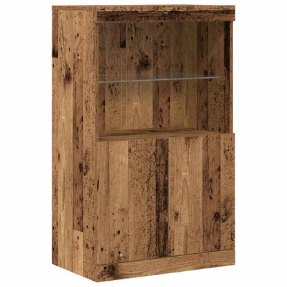 LED-Sideboard Braun 60 x 37 x 100 cm Holzwerkstoff