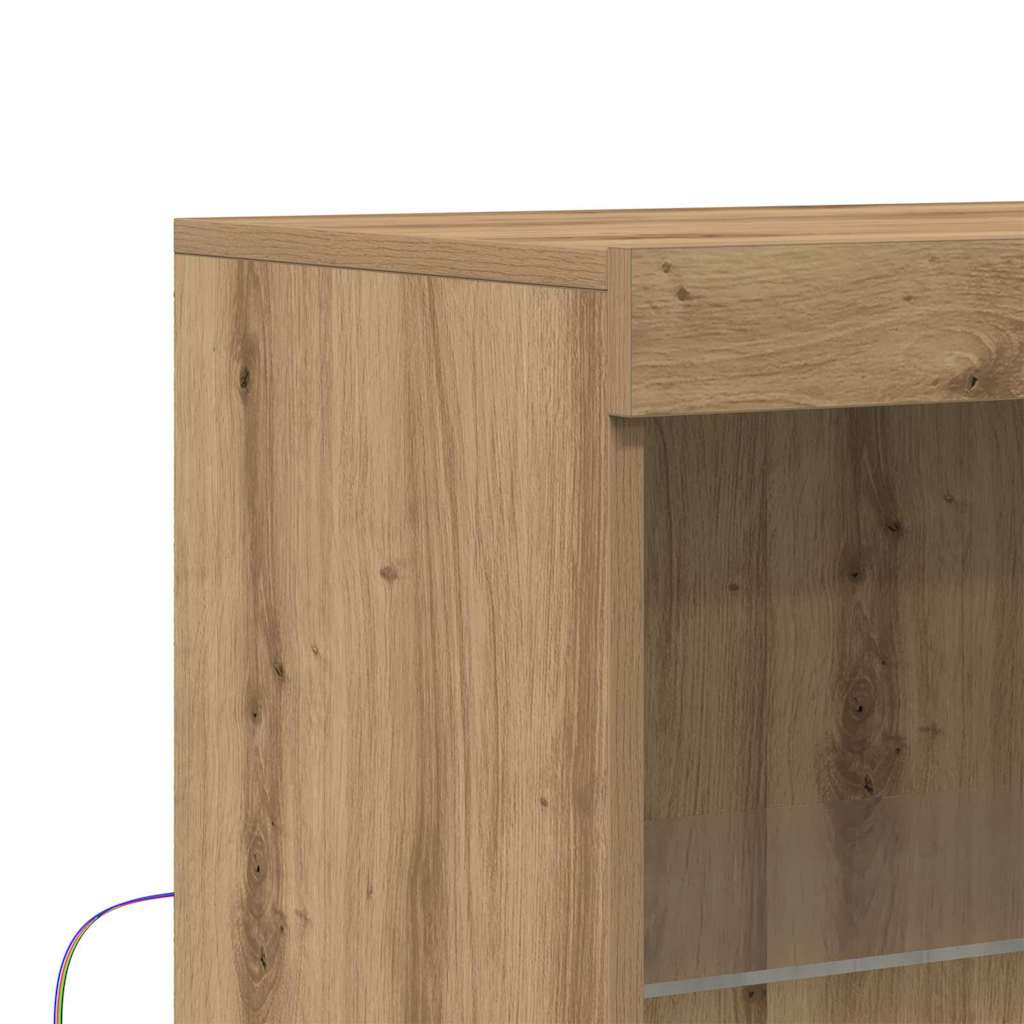 LED-Sideboard Braun 60 x 37 x 100 cm Holzwerkstoff
