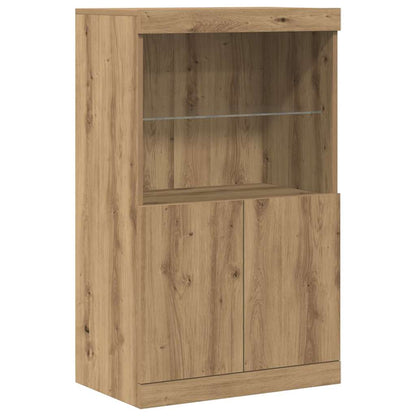 LED-Sideboard Braun 60 x 37 x 100 cm Holzwerkstoff